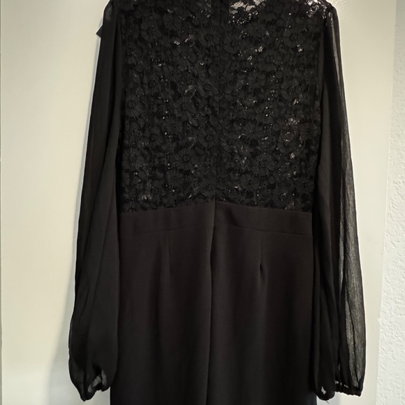EMPRADA Black Lace Sheer Sleeve Jumpsuit – Size XL (New With Tags) - Picture 8 of 11